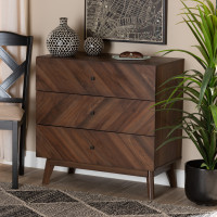 Baxton Studio LV23COD23230WI-Columbia-3DW-Chest Hartman Mid-Century Modern Walnut Brown Finished Wood 3-Drawer Storage Chesth